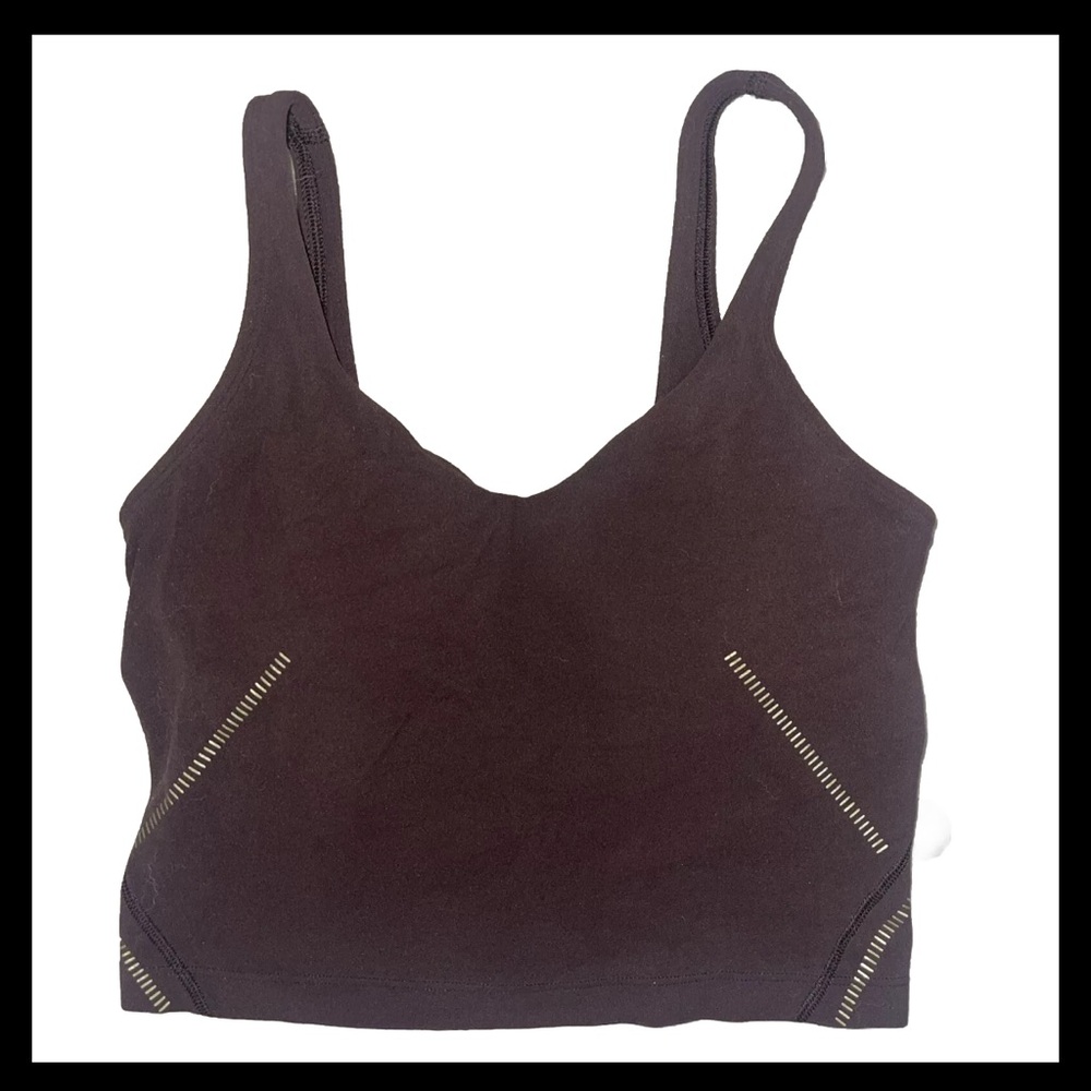 LULULEMON Align Bra Tank Brown Gold Crop Top Built-in Bra Special Edition Sz 2